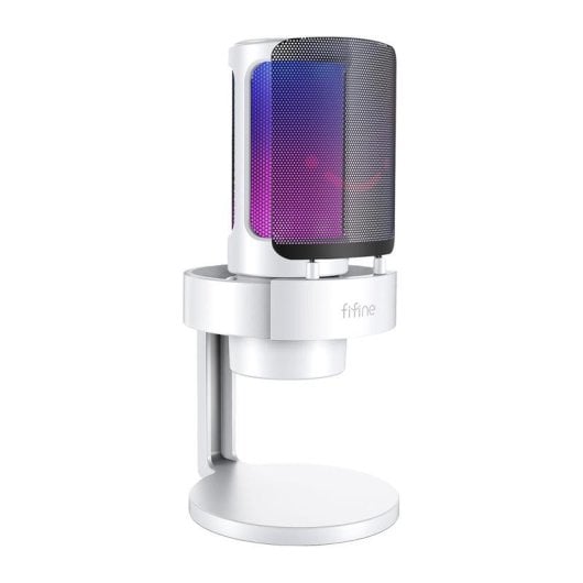 Microfone Fifine A8W USB cardioide com suporte e filtro antipop RGB