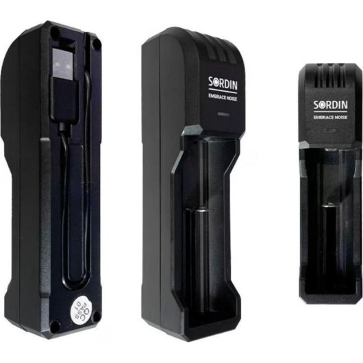 Li-Ion Ladegerät Sordin 14500 18650 USB Schwarz