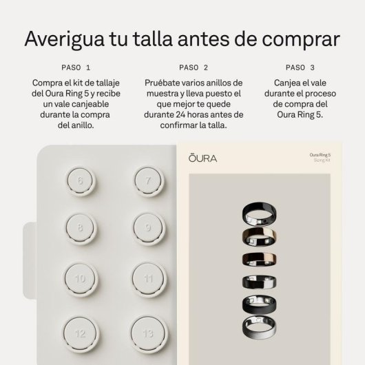 Anillo inteligente Oura Ring 5 Tallas 6-13 Ajuste Preciso Titanio