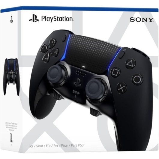 Sony DualSense Edge Mando Inalámbrico para PS5 Midnight Black + Indeca Base de Carga con Reloj Despertador RGB