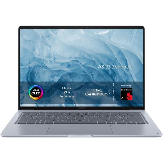 Portátil Asus Zenbook 14 OLED UX3480QA-U1090W 14" Snapdragon X1-26-100 16GB 256GB SSD Adreno GPU Windows 11 Home