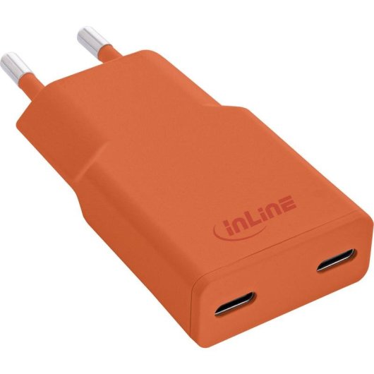 InLine Ladegerät 31590O 30W GaN 2 USB-C-Ports Orange