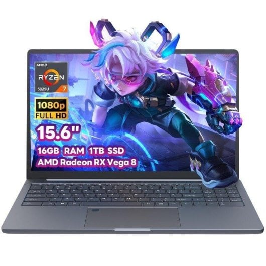 Ordinateur portable Ninkear A15 Plus 15.6" AMD Ryzen 7 5825U 16GB 1TB SSD Radeon Vega 8 Windows 11