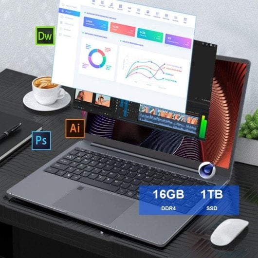Ordinateur portable Ninkear A15 Plus 15.6" AMD Ryzen 7 5825U 16GB 1TB SSD Radeon Vega 8 Windows 11