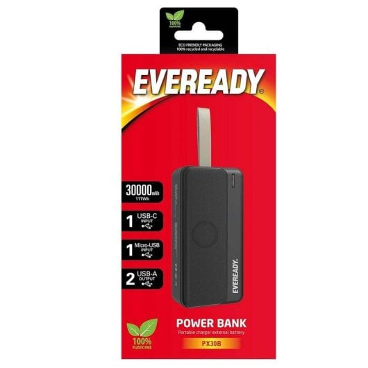 Batterie Externe Energizer PX30B 30000 mAh Polymère de Lithium Noir