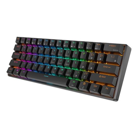 Teclado Royal Kludge RK61 mecánico con switches rojos y RGB QWERTY