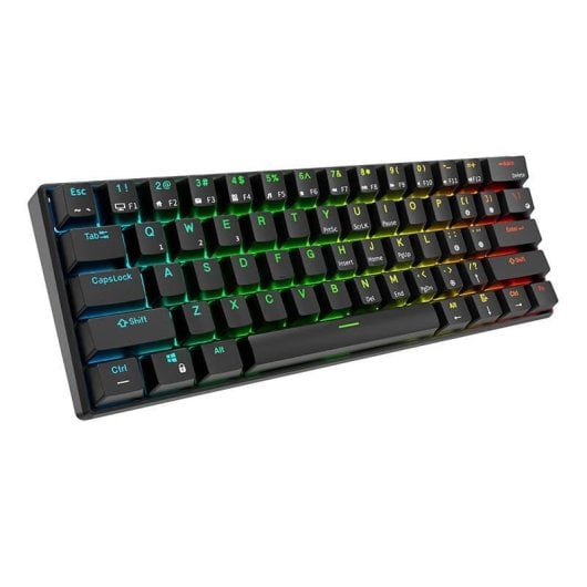 Teclado Royal Kludge RK61 mecánico con switches rojos y RGB QWERTY