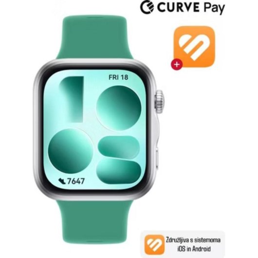 Huawei Fit 5 Bluetooth GPS NFC 42,93mm Noir Bracelet Vert M IP6X Étanche