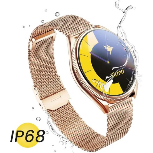 Titmo O-170 Bluetooth GPS 42mm Champagnerrosa Bracelet Rose IP68 Cardiofréquencemètre
