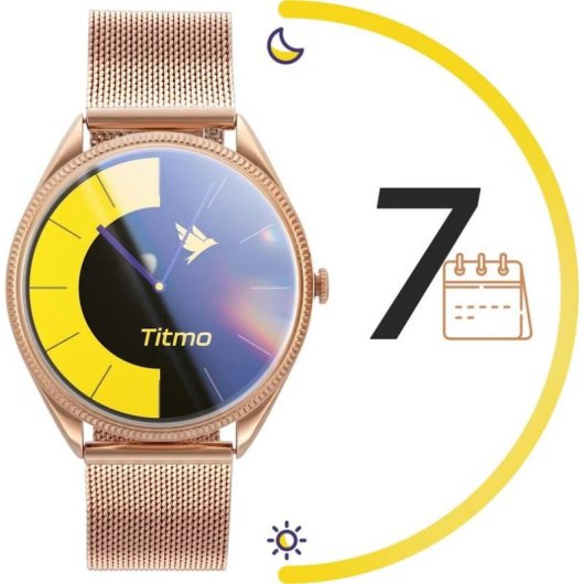 Titmo O-170 Bluetooth GPS 42mm Champagnerrosa Bracelet Rose IP68 Cardiofréquencemètre