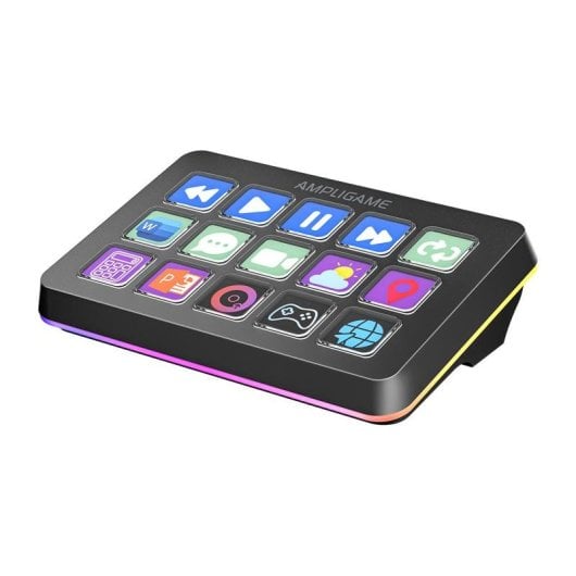 Contrôleur de streaming Fifine D6 15 touches LCD RGB noir