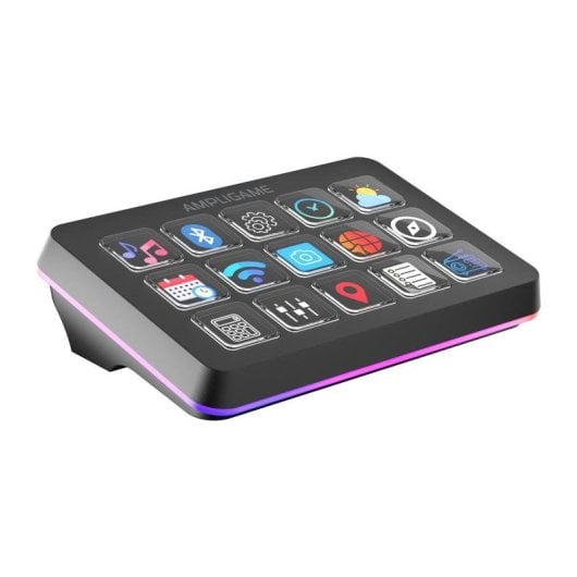 Contrôleur de streaming Fifine D6 15 touches LCD RGB noir