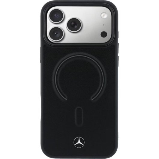 Funda para móvil Mercedes Case Leather 3D MagSafe Backcover ökologisches Leder schwarz für iPhone 17 Pro