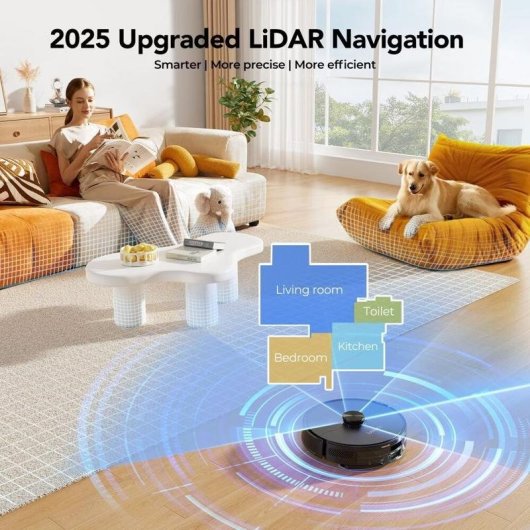 Saugroboter mit Wischfunktion Lubluelu L15 Navigation LiDAR 6.000 Pa Sprachsteuerung