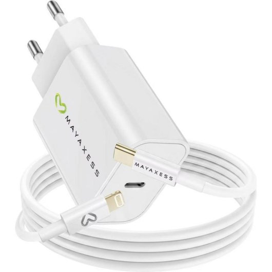 Cargador rápido USB Mayaxess 18W Quick Charge 3.0 con cable Lightning