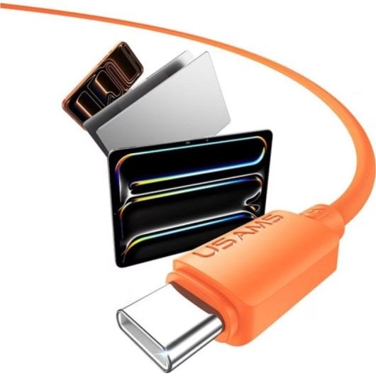 Cable USB-C Usams U98 60W 3A Silicona 1m Naranja