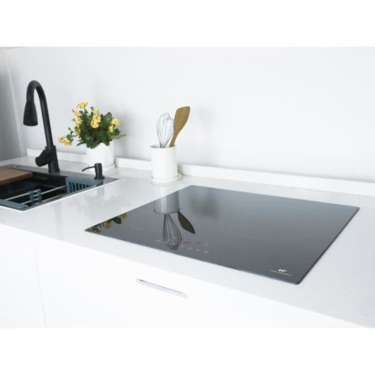 Continental Edison Ceti3b28 Vitrocerámica De Inducción 3 Zonas 6600w Con 3 Boosters Y 3 Temporizadores Táctiles, Negro