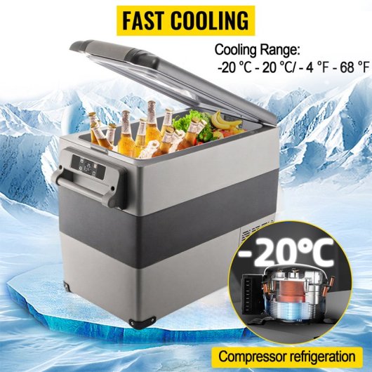 Frigorifero Portatile 55L Compressore App LED Viaggio Campeggio Auto