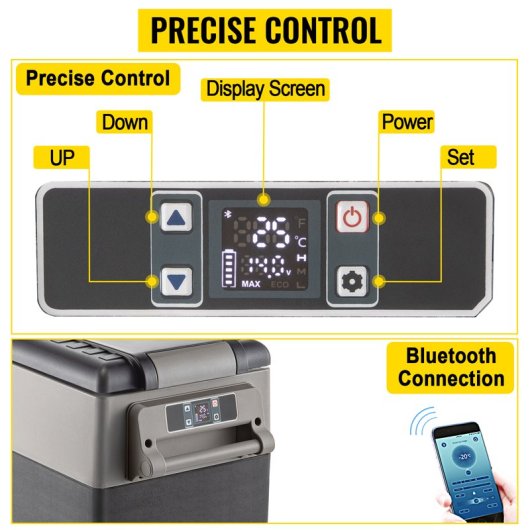 Frigorifero Portatile 55L Compressore App LED Viaggio Campeggio Auto