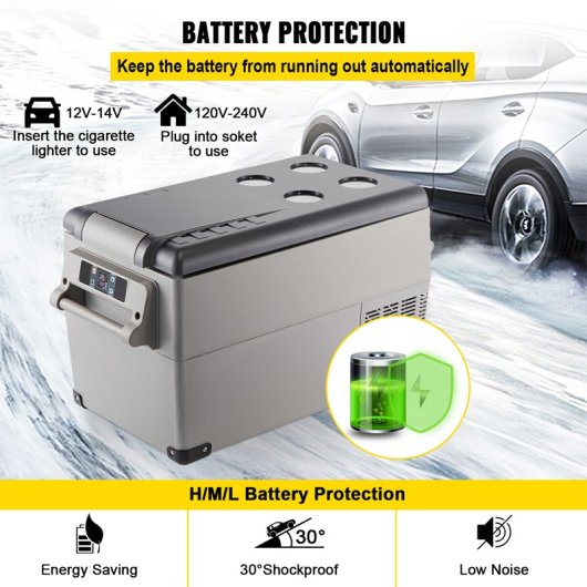Nevera Portátil 35l Compresor 12v/24v/110-240v Con App Y Pantalla Led Para Viajes Y Camping