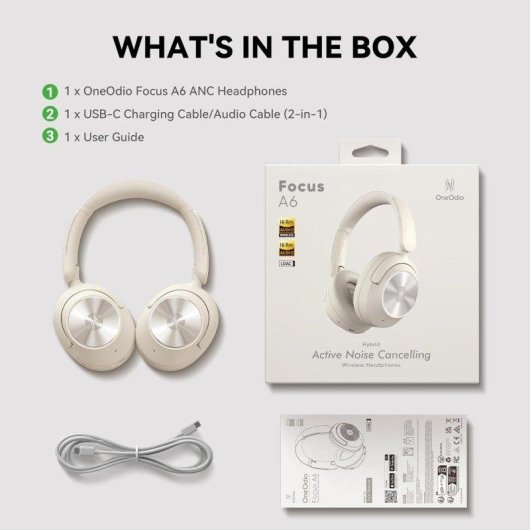 OneOdio A6 Bluetooth 6.0 Kopfhörer mit ANC, 75 Stunden Akku, HD LDAC Sound