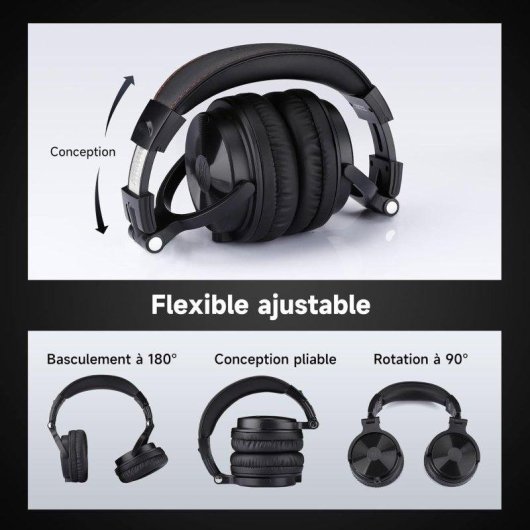 OneOdio Bluetooth Kopfhörer mit Kabel, Mikrofon, 110 Stunden Akku, faltbar