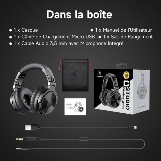 OneOdio Bluetooth Kopfhörer mit Kabel, Mikrofon, 110 Stunden Akku, faltbar