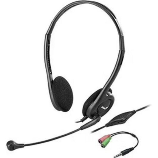 Casque Genius HS-200C filaire USB pour bureau avec micro et adaptateur noir