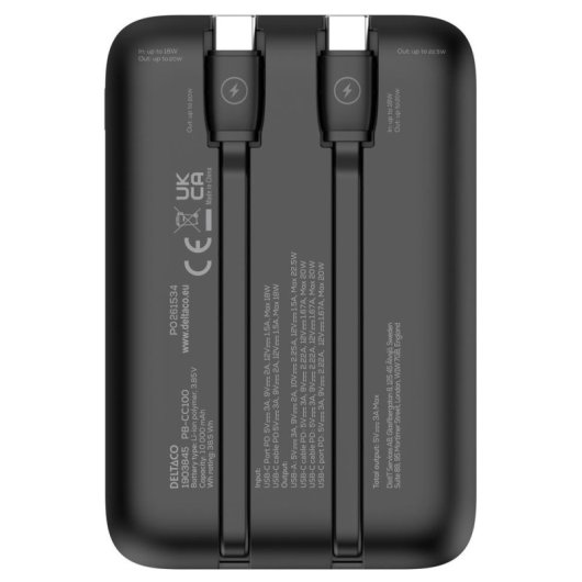 Powerbank Deltaco PB-CC100 10000 mAh Schnellladen