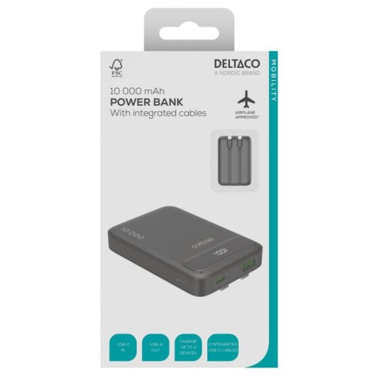 Powerbank Deltaco PB-CC100 10000 mAh Schnellladen