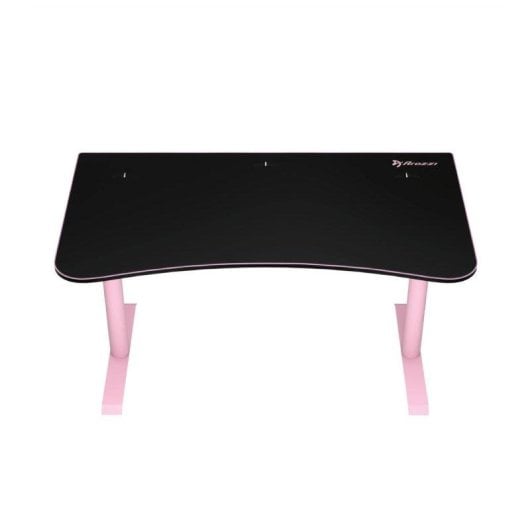 Mesa gaming Arozzi Arena Medium 140x75,5 cm acero y alfombrilla rosa