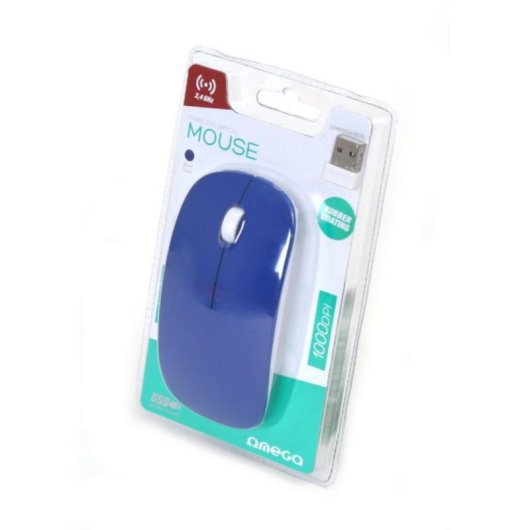Ratón Omega OM0414WBDB RF kabellos 1000 DPI Blau Weiß Ambidextrous