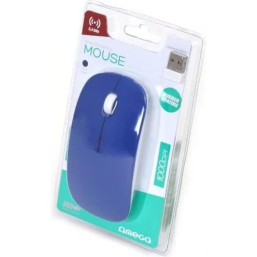 Ratón Omega OM0414WBDB RF kabellos 1000 DPI Blau Weiß Ambidextrous