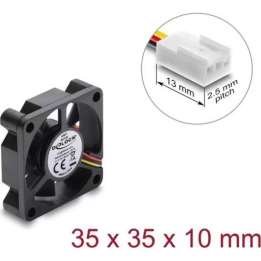 Kühlung Luft Delock 12 V 35x35x10 mm Kompakt Schwarz PC Lüfter