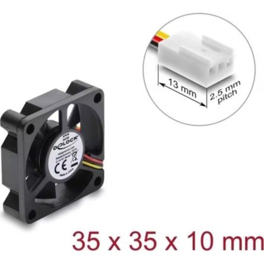 Kühlung Luft Delock 5 V 35x35x10 mm Kompakter Schwarzer Lüfter