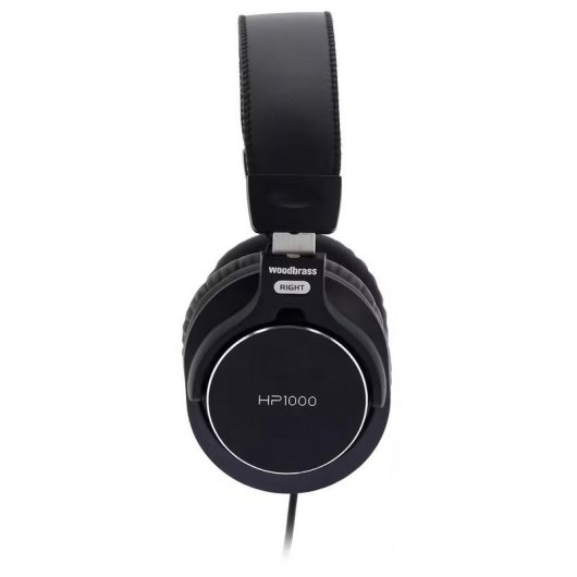 Auriculares Woodbrass HP1000 con cable Jack 3,5 mm para estudio cerrados negros