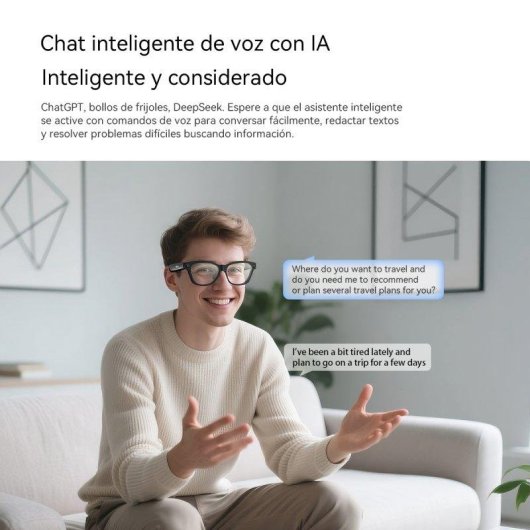 Blackview BV100 Lunettes intelligentes Caméra intégrée Haut-parleurs IA Traduction Transparentes