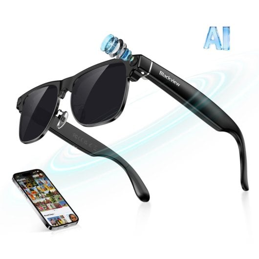 Blackview BV200 Gafas Inteligentes Cámara HD Altavoces IA Integrada Traductor Negro
