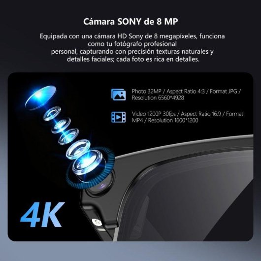 Blackview Bv200 Smart Glasses Integrierte Kamera KI Übersetzer Transparent