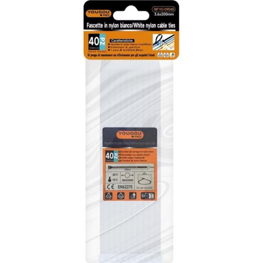 Kabelbinder Avizar YG-09048 Nylon 3,6 x 200 mm 40 Stück