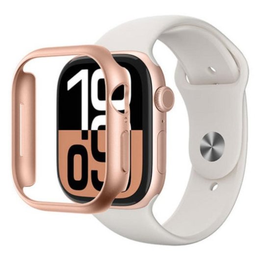 Hülle Amazingthing Apple Watch Series 10 46mm Roségold Policarbonat