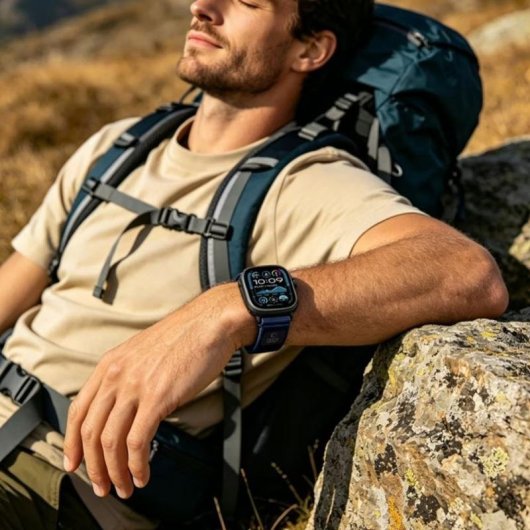 Bracelet Nylon Tech-Protect Elite Apple Watch SE 3/Ultra Bleu Marine Orange