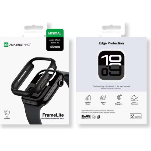 Amazingthing Minimal Case Hülle Apple Watch Series 10 46mm Schwarz