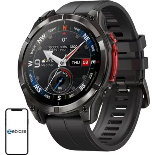 Zeblaze Stratos 4 Pro Bluetooth GPS 44mm Negro Correa Negra