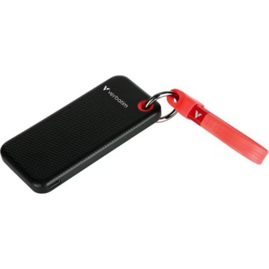 Disco Duro Verbatim Pocket SSD 0,13TB USB-C 1000MB/s rojo y negro