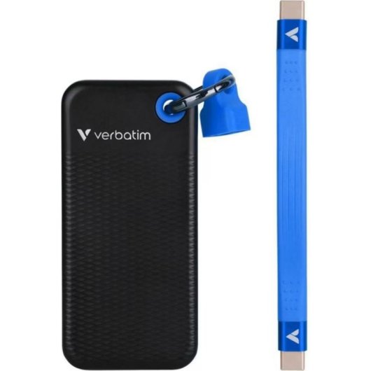 Festplatte Verbatim Pocket SSD 0,13TB M.2 USB-C 3.2 Gen 2 1000MB/s Blau Schwarz
