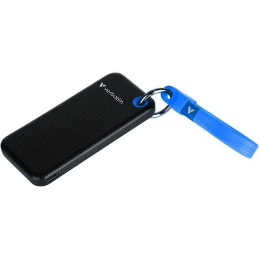 Festplatte Verbatim Pocket SSD 0,13TB M.2 USB-C 3.2 Gen 2 1000MB/s Blau Schwarz