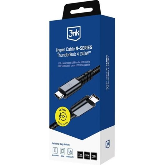 Cable Thunderbolt 4 USB-C 3MK 240W 2m 40 Gbps