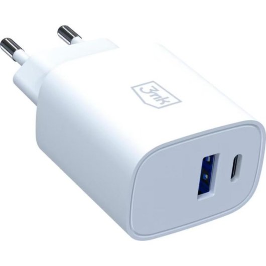 USB-Ladegerät 3MK FlowPower 30W GaN PD 3.0 QC4+ 2 Ports