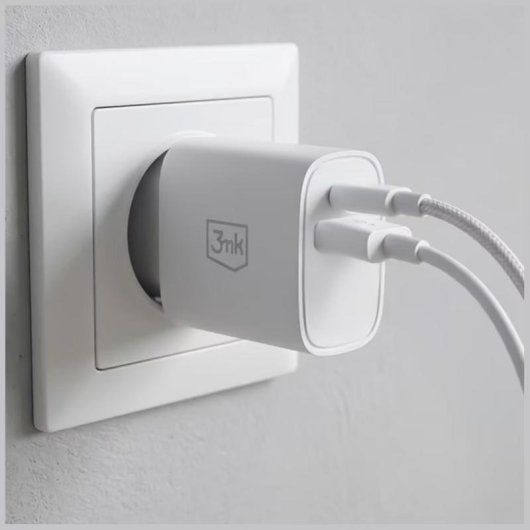 USB-Ladegerät 3MK FlowPower 30W GaN PD 3.0 QC4+ 2 Ports